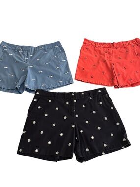 Cambridge Dry Goods 6” Inseam Classic Embroidered  Women’s Shorts -  bundle of 3